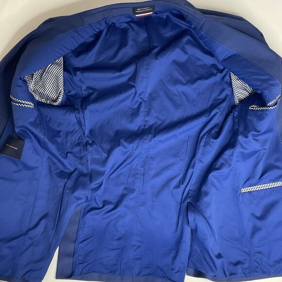 Tommy Hilfiger Blue Wool Blend Blazer R40 Classic Preppy Old Money Jacket M-L - Picture 2 of 9